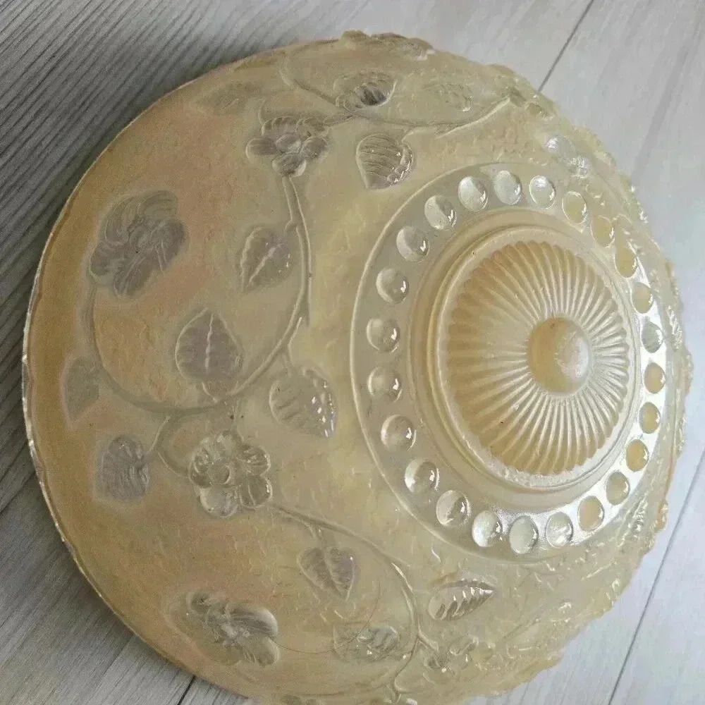 1940s Antique Glass Light Shade 10.25" Round